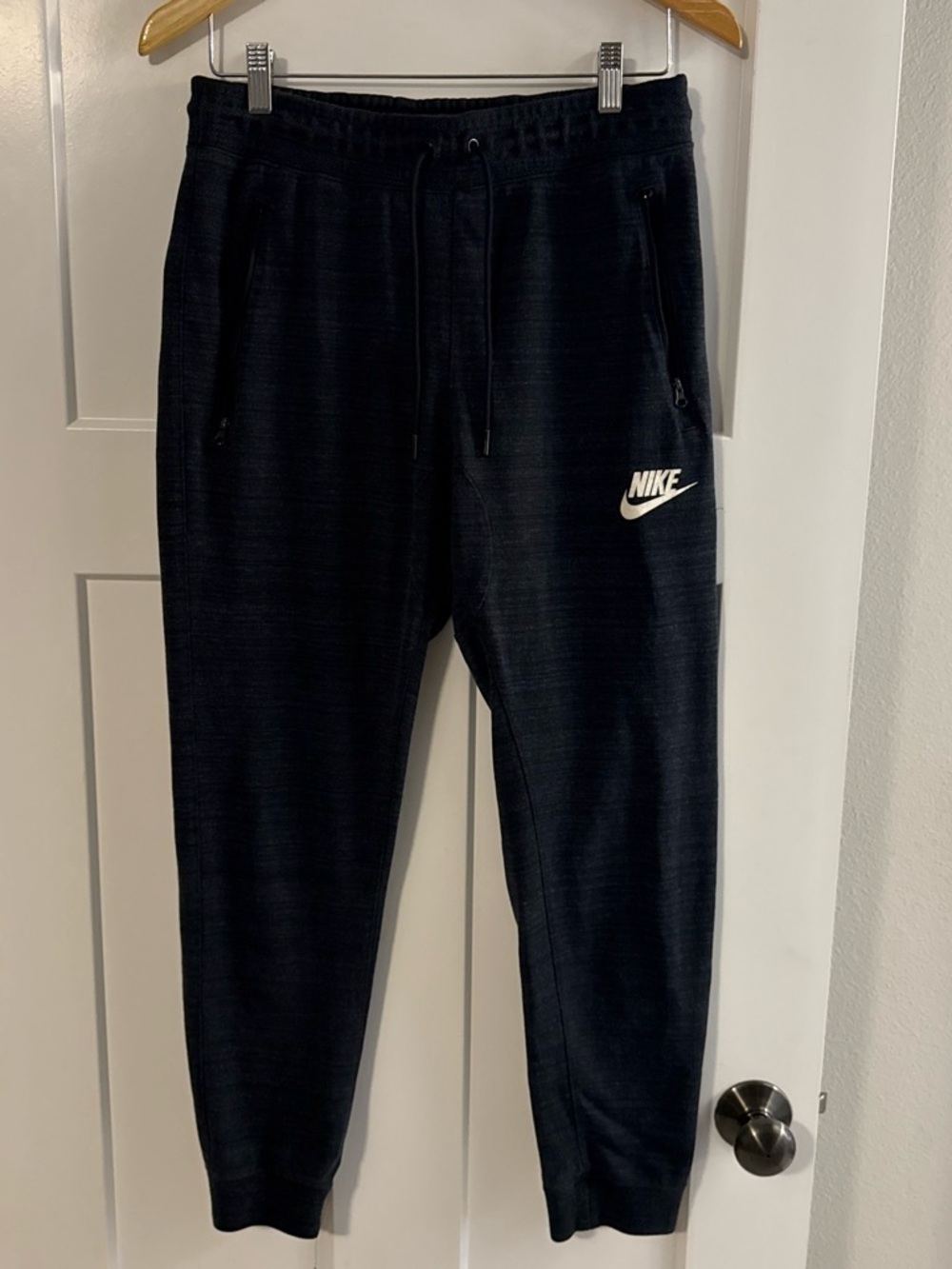 Nike Men’s Black Jogger Sweatpants with White Logo